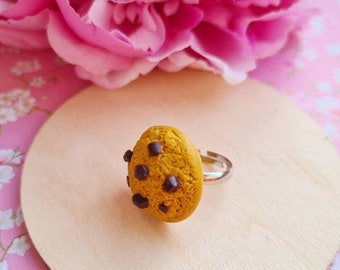 Bague cookie au chocolat bijoux gourmands fimo