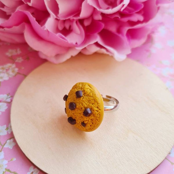 Bague cookie au chocolat bijoux gourmands fimo