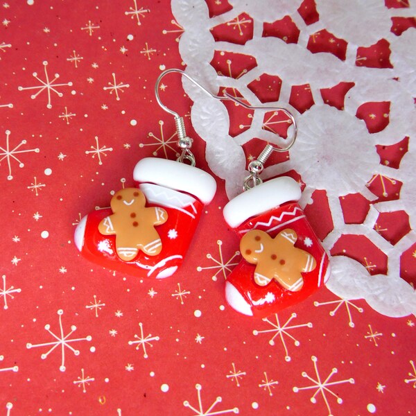 Boucles d'oreilles *edition de noel* chaussette de noël