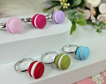 Bague gourmande macaron couleur au choix