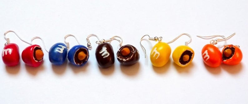 Boucles d'oreilles gourmandes, cacahuète au chocolat couleur au choix image 1