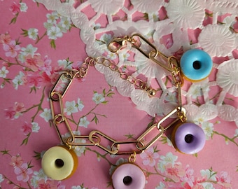 Bracelet donuts pastels bijoux gourmands fimo