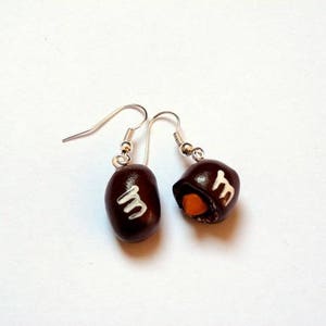 Boucles d'oreilles gourmandes, cacahuète au chocolat couleur au choix image 2