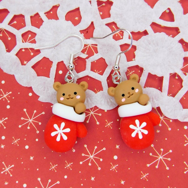 Boucles d'oreilles *edition de noel* ourson