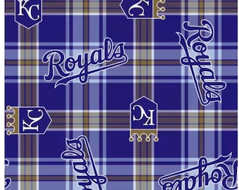 MLB Kansas City Royals Fleece 58/60 width!   (Sold by 1/2 yd)