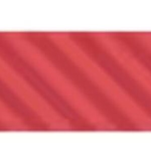 May include: A rectangular card folded in half, featuring a vibrant red surface with a pattern of diagonal stripes in slightly darker shades of red. The card is positioned at an angle, revealing a portion of the inner side of the folded paper.