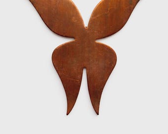 2 Vintage Copper-Plated Butterfly Stampings, 1960s Kim Stock