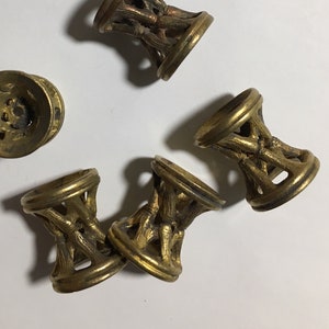 4 Large Twisted Barrel Brass Beads, 15MM, M5-07