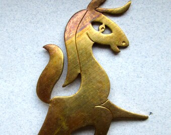 1 Vintage Brass Horse Stamping Used in 1960's 'Kim' Designs