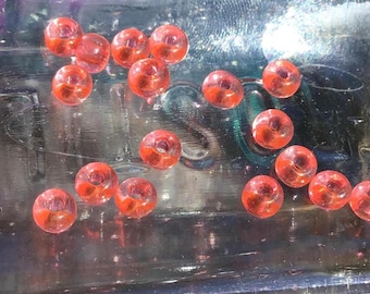 Translucent Orange Glass Beads, 3mm Round, Vintage Czech 1.5g Bag, Small Spacer Beads
