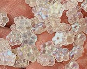 12 Larger "Daisy Lochrosen" Crystal AB Glass Beads 7mm, Spacer Bead, Jewelry Component
