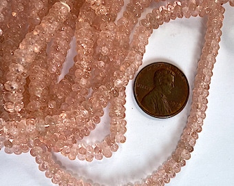 1 Strand "Daisy" Roselyn Pink, Pink Rose Luster Glass Beads 6mm, Pink Spacer Bead, Jewelry Component