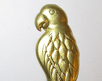1 Vintage Brass Parrot Stamping, 55mm, M2-26