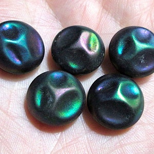 4 Peacock vintage, Carnaval, Black Iris Glass, 4 trous Coudre sur perles - 2 tailles, U-Pick, C14-28