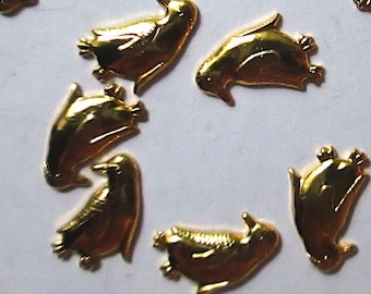 12 Petite Penguin Brass Stampings, Jewelry Component, Scrapbooking