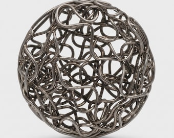 9 Disk Shaped Beads, Connectors, with Organic Wire Design. Approx. 22.5mm in Diameter and 3.4mm Thick