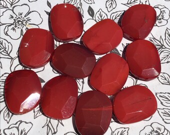 1 Red Glass Faceted Nugget Beads, 30mm – Vintage Jewelry Making Supplies