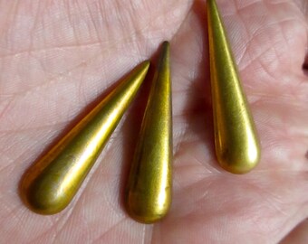 12 Vintage Brass Drop Stampings, Findings with Great  Patina