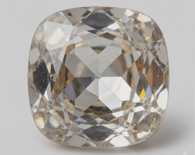 Featured listing image: 4 Vintage Swarovski 16mm Cushion-Cut Crystals – Art. 4470 – Clear with Gold Foil Back – Austria