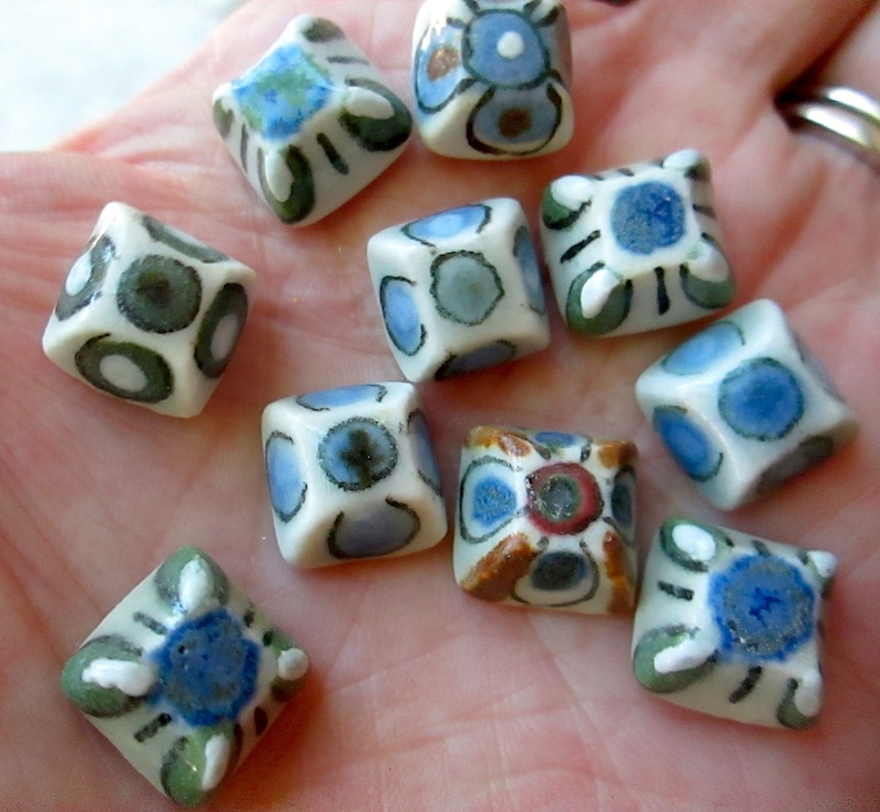 12 gemischte Keramik von Hand bemalt Square High Top Fliesen | Etsy