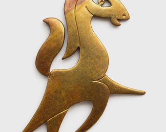 1 Vintage Brass Horse Stamping Used in 1960's 'Kim' Designs