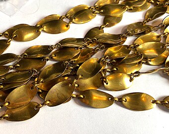 18" Solid Brass Chain, Vintage, Bracelet, Necklace, Links, Connectors, Shabby Chic