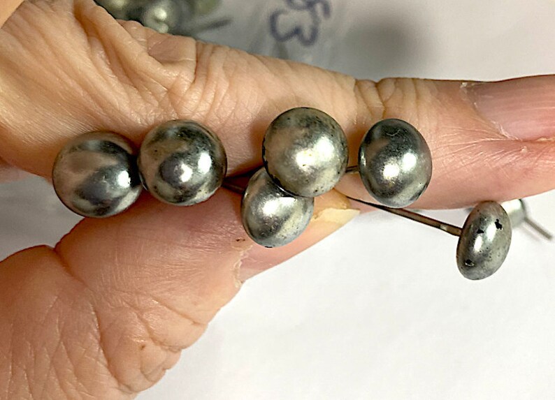 Shabby Chic 2 Lengths 6 Vintage Miriam Haskell Faux Pearl Glass Headpins U-Pick Silver Pearl 8mm Domed Topper