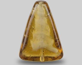 1 Large Light Translucent Givre Glass Triangle Beads, 34mm