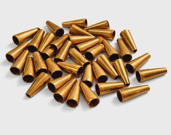 12 Vintage Copper Bead Caps, Perfect for Drops or Necklace Ends. Approx 16mm opening