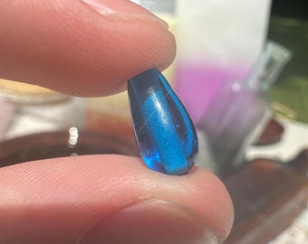 6 Vintage Frosted Clear Glass Beads, Round 12mm