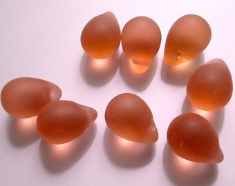 5 Vintage Pink Frosted Chandelier Drops, Jewlery Conponents, 20mm