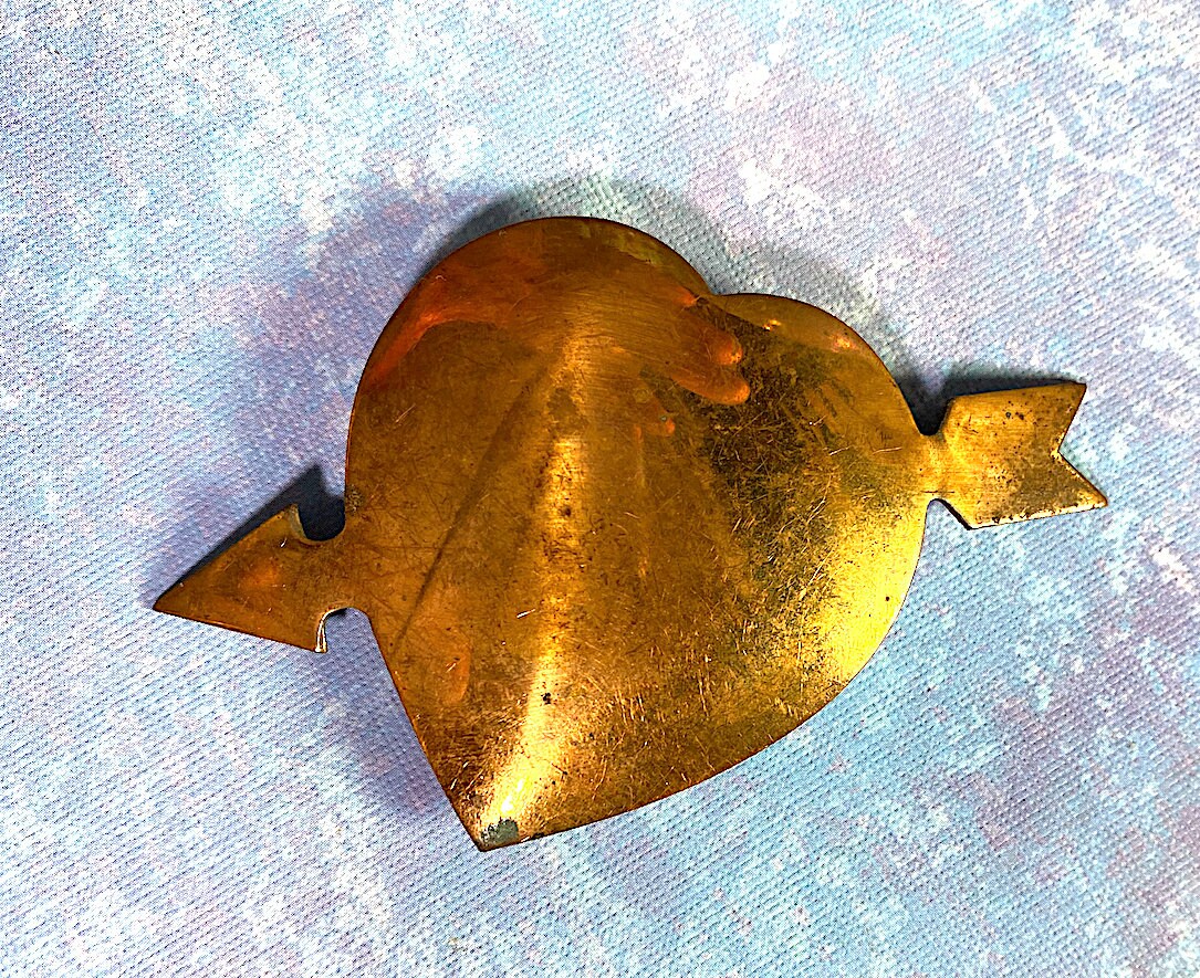 Cœur à Cœur*・handmade車輪・13点 1 Vintage Large Shabby Chic Heart With Arrow, Love Brass