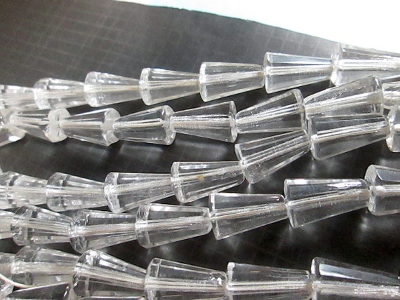 20 Vintage Austrian Crystal Faceted Cone Beads, Austria Approx 13.5mm Tall