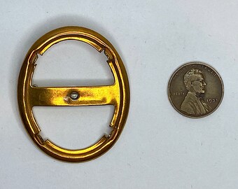 X 1 Vintage Brass Pin Settings, for Large Cabochon, approx, 48mm x 38mm Outside Measurement