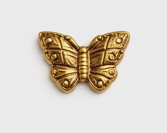 35 Tiny Brass Butterflies, Jewelry Component, Vintage Supply