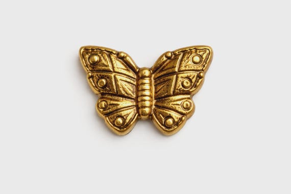 35 Tiny Brass Butterflies, Jewelry Component, Vintage Supply