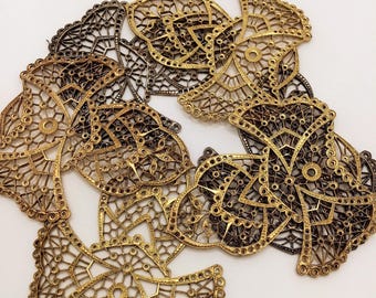 1 Gold or Silver Metal Decorative Setting for many Rhinestones - 64mm