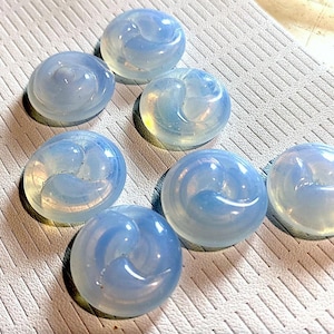 1 Cabochon vintage in vetro opale, design a spirale pressato, pietre rotonde da 20 mm