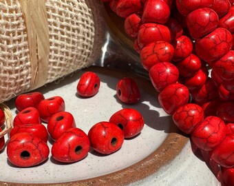 8 Red Jasper Nugget Beads, 11mm