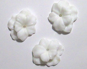 1 Large Vintage White Flower (Daffodil) Cabochons