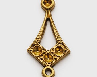 16 Vintage Cast Brass Petite Drop, Charms, Findings