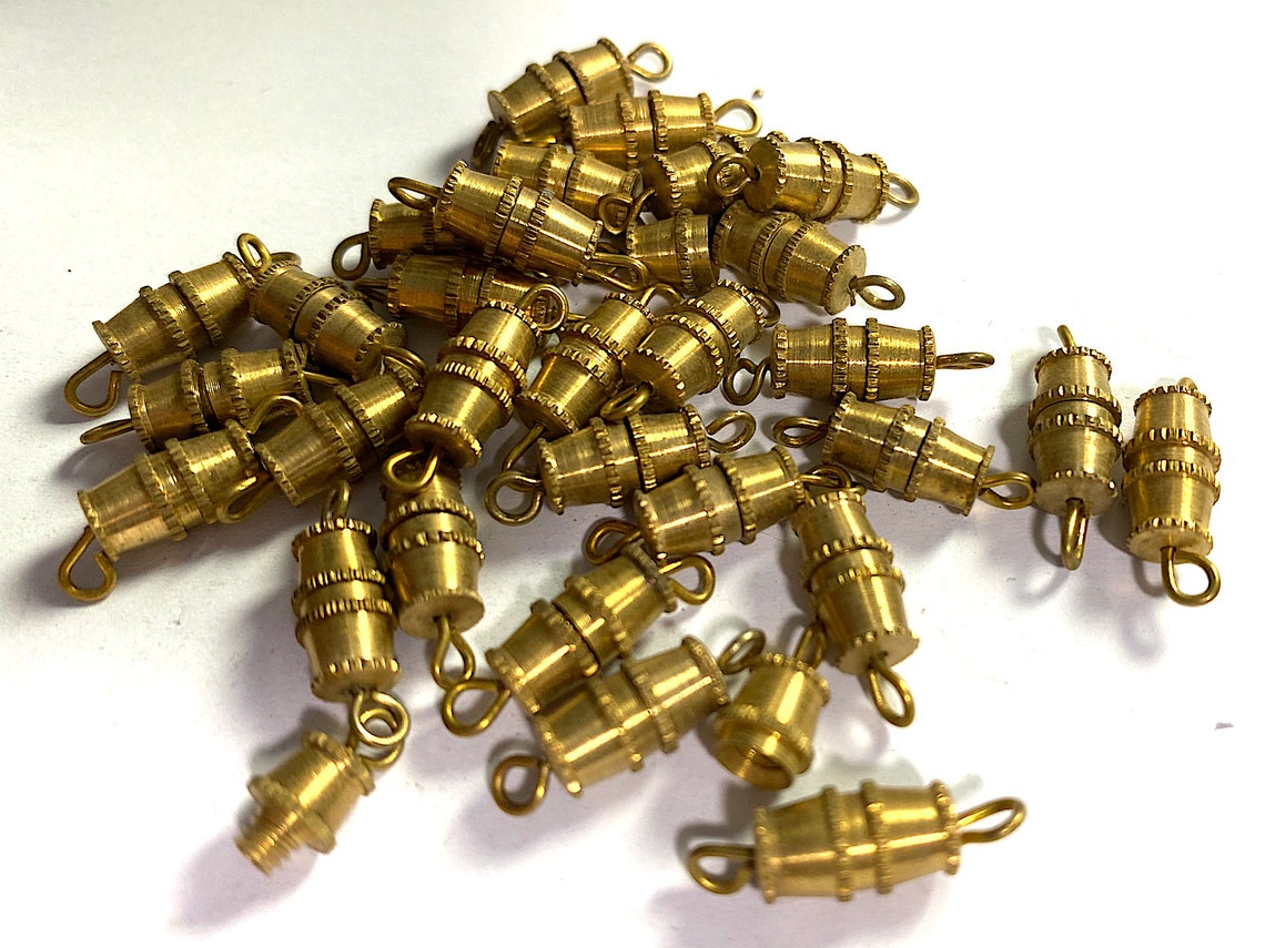 10 Vintage Brass Screw Barrel Clasps with Textured Ridges and Etsy