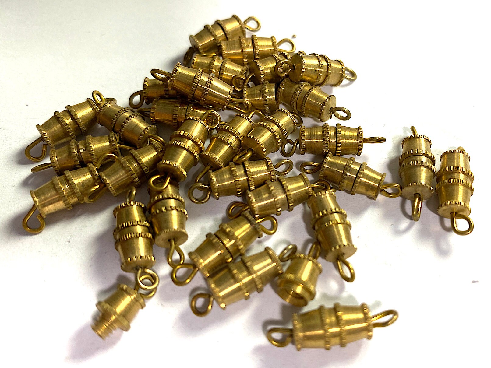 10 Vintage Brass Screw Barrel Clasps with Textured Ridges and Etsy