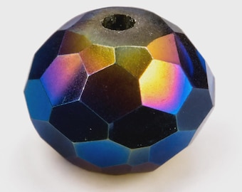 6 Vintage AB, Rainbow Crystal Rondelle Faceted Beads, 12mm x 8mm