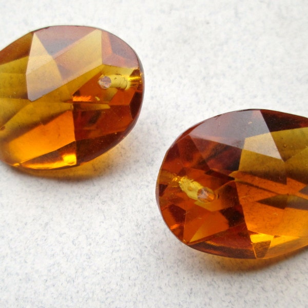 1920's 30's Amber Glass Chandelier Beads