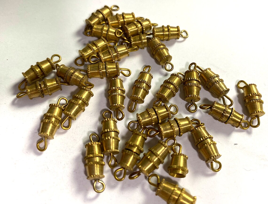 5 Vintage Brass Screw Barrel Clasps With Textured Ridges and Etsy