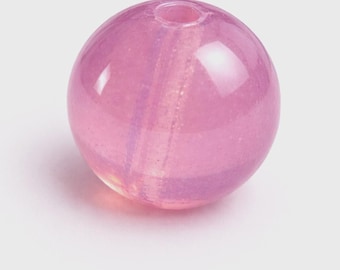 24 Vintage Opal Pink Round Glass Beads, 8mm, Czechoslovakia