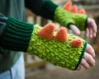 Crochet Pattern: Adult Dino Wrist Warmers