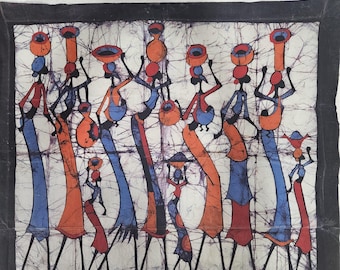 Original Vintage African Batik Art