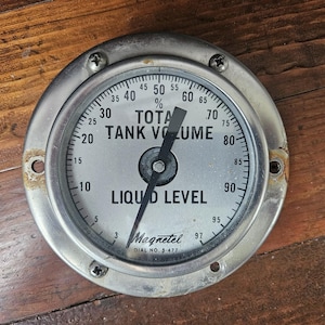 Vintage Magnetel Tank Gauge | Steampunk | Industrial Salvage | Found Art | Metal | Farm